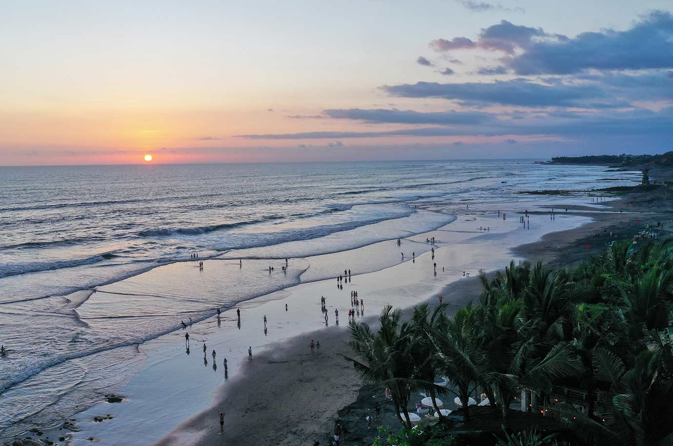 Sunset over the Canggu Beach