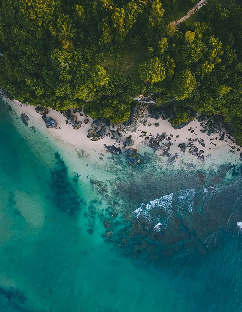 Padang Padang Beach - view from the sky