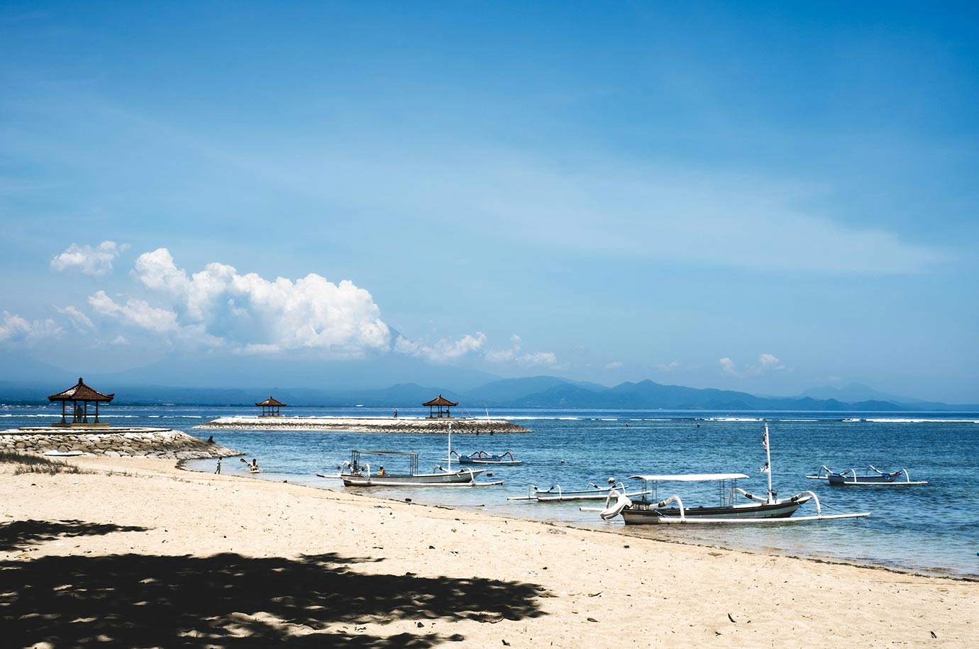 Indonesian boats on Sanur Beach