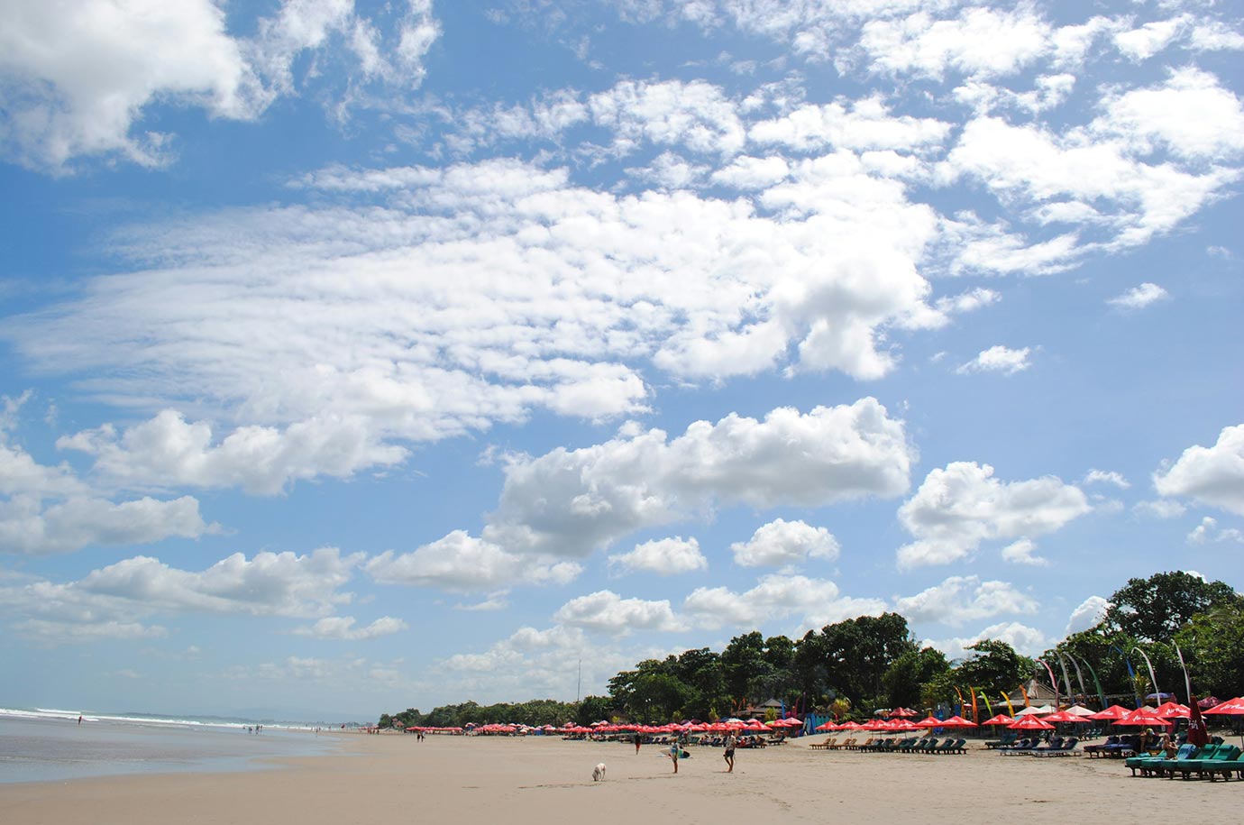 Sun loungers on Seminyak Beach
