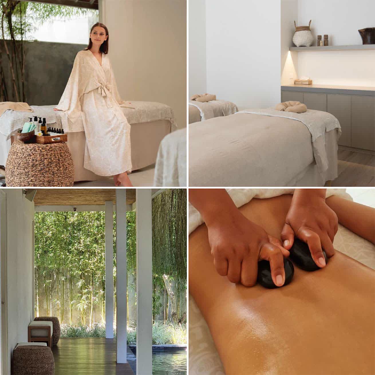 Beds for massage and the stone massage in Spring Spa Uluwatu