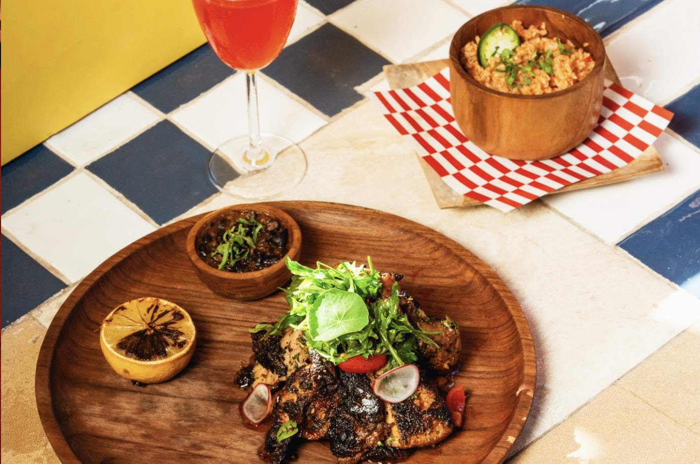 Mexican food from Tacos Aqui restaurant