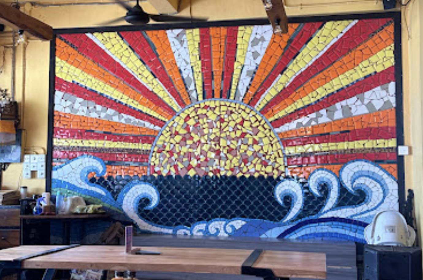 Interior in the Tacos Aqui bar in Bali