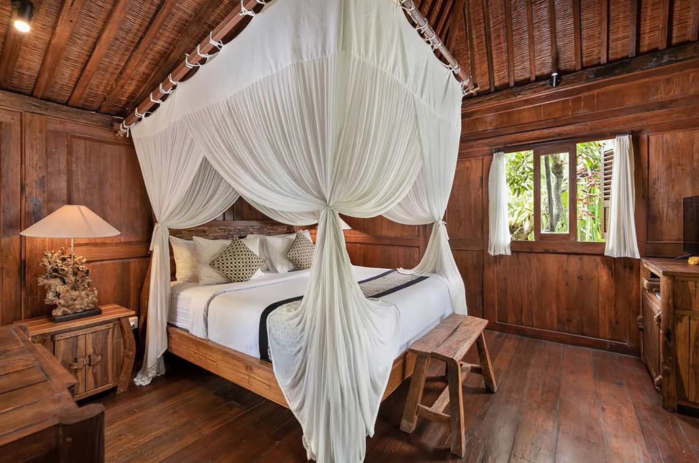 Wooden interior of bedroom from Madani Antique Villas