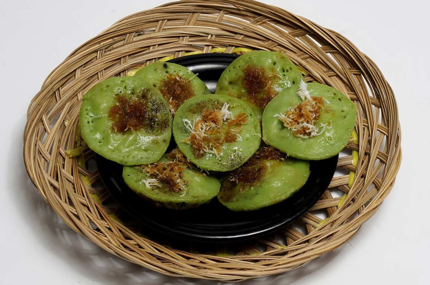 Fresh Laklak - mini rice pancake on the plate