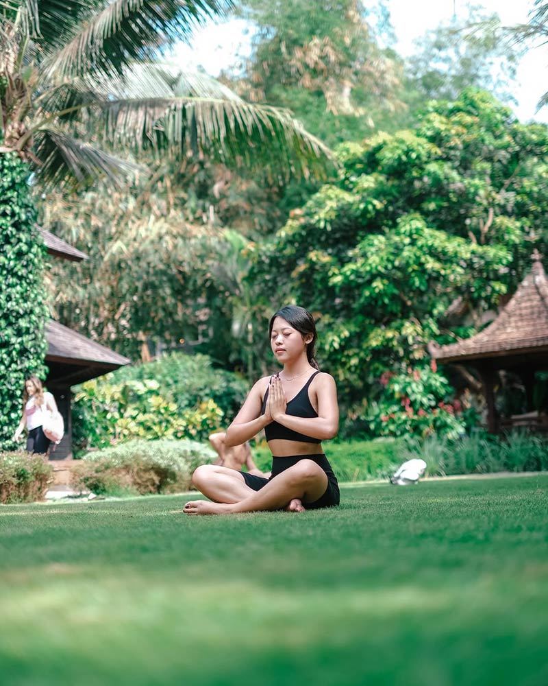 Yoga classes in the garden of Bali
