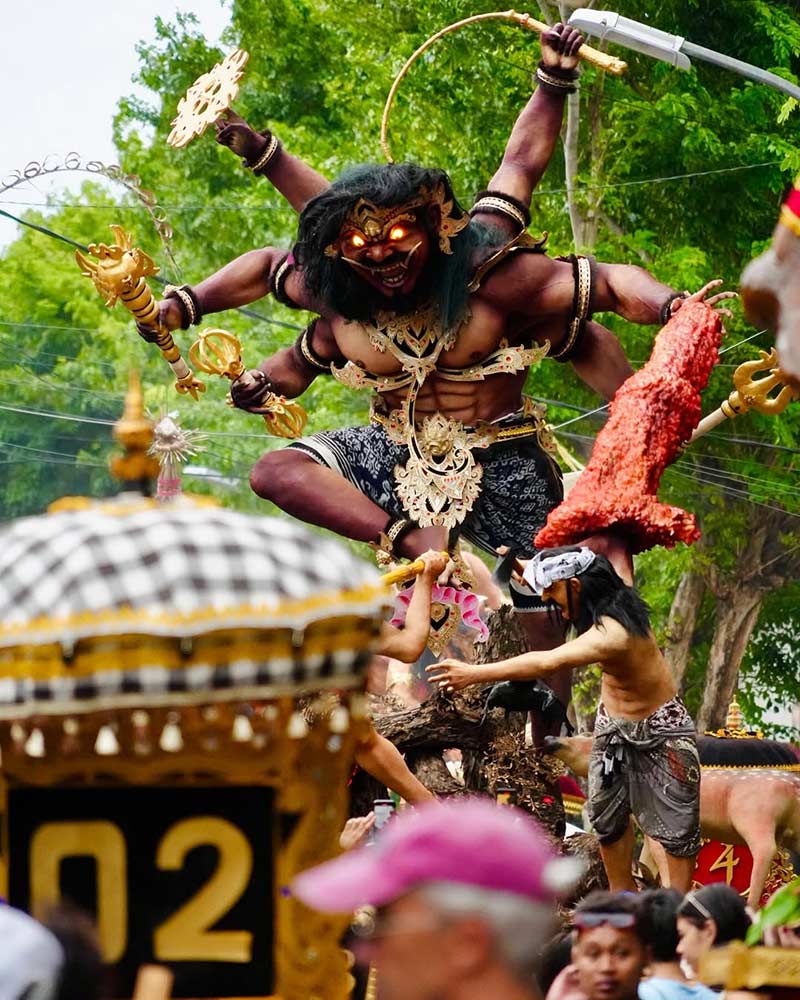 Ogoh-Ogoh parade during Pengerupukan in Bali