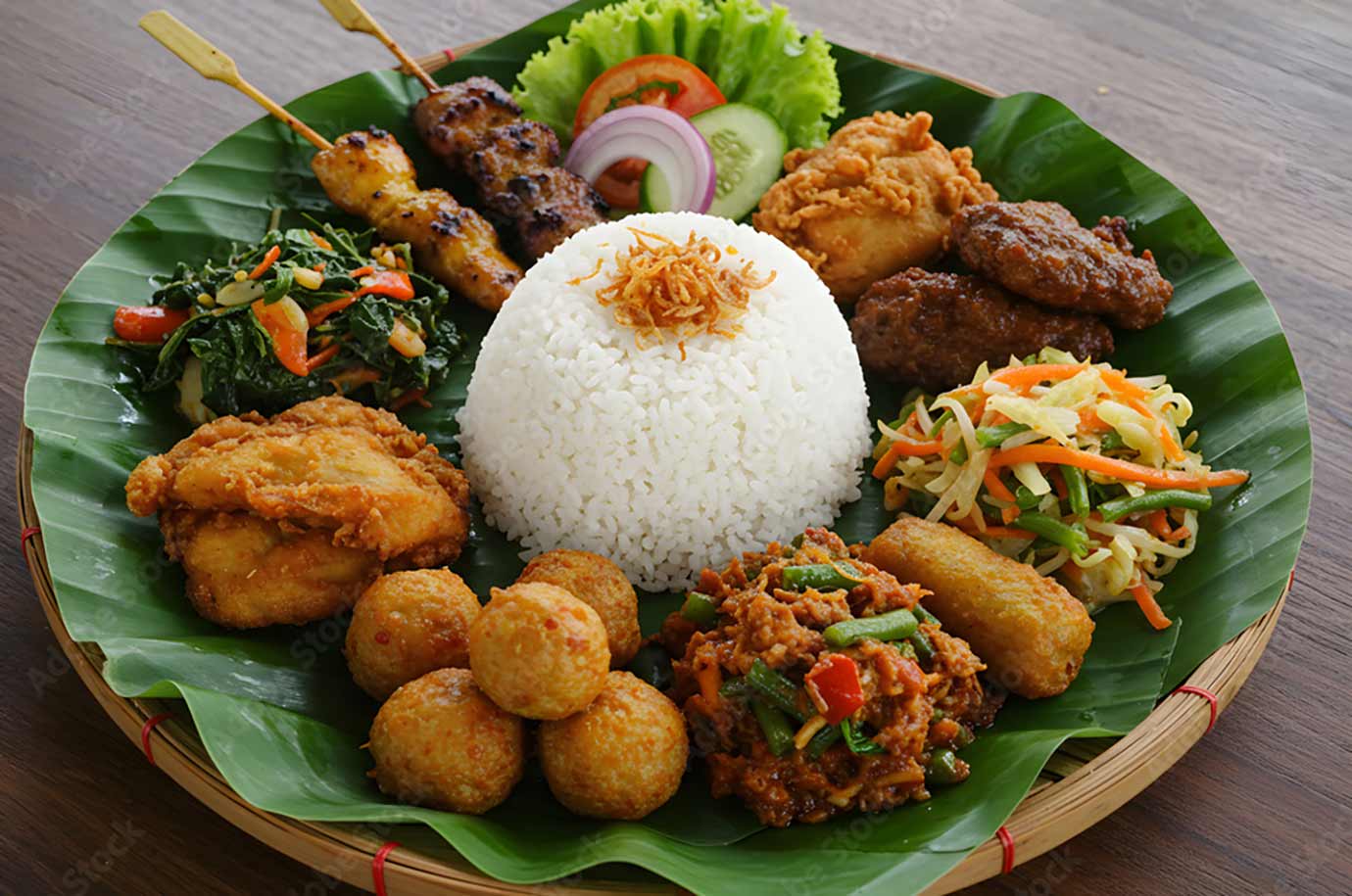 Nasi campur dish from Bali