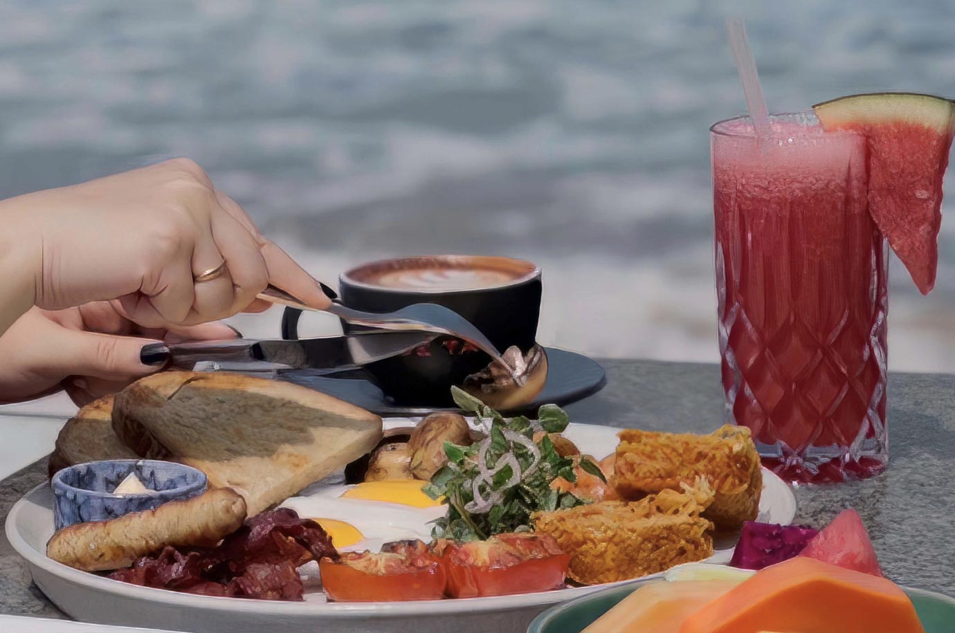 Food and drinks from Ku De Ta Beach Bar