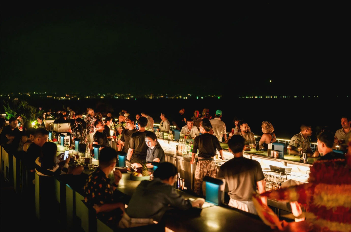 Evening party in the Sunset Park bar