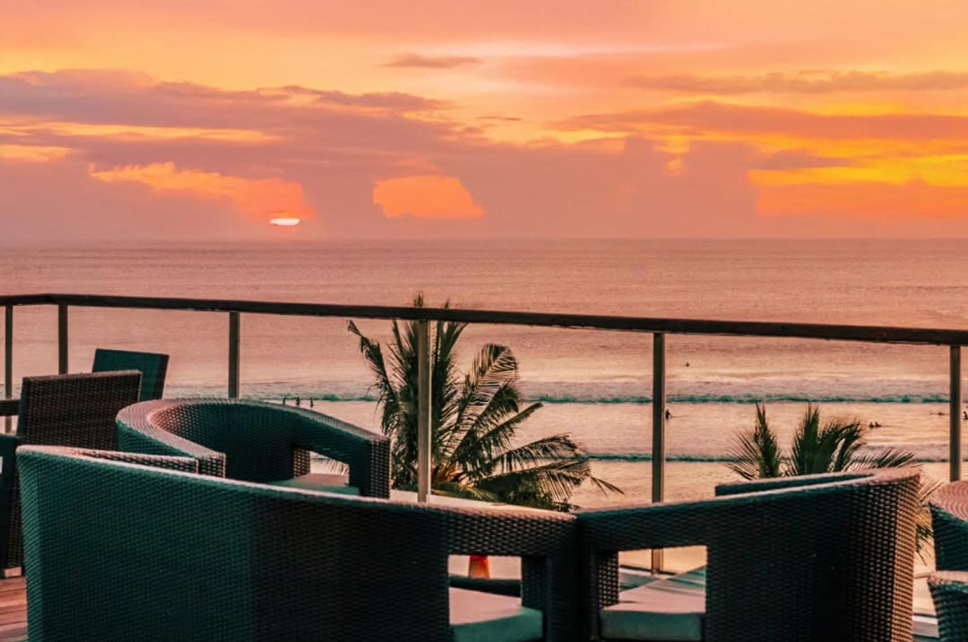 Bene Italian Kitchen restaurant with the sunset view
