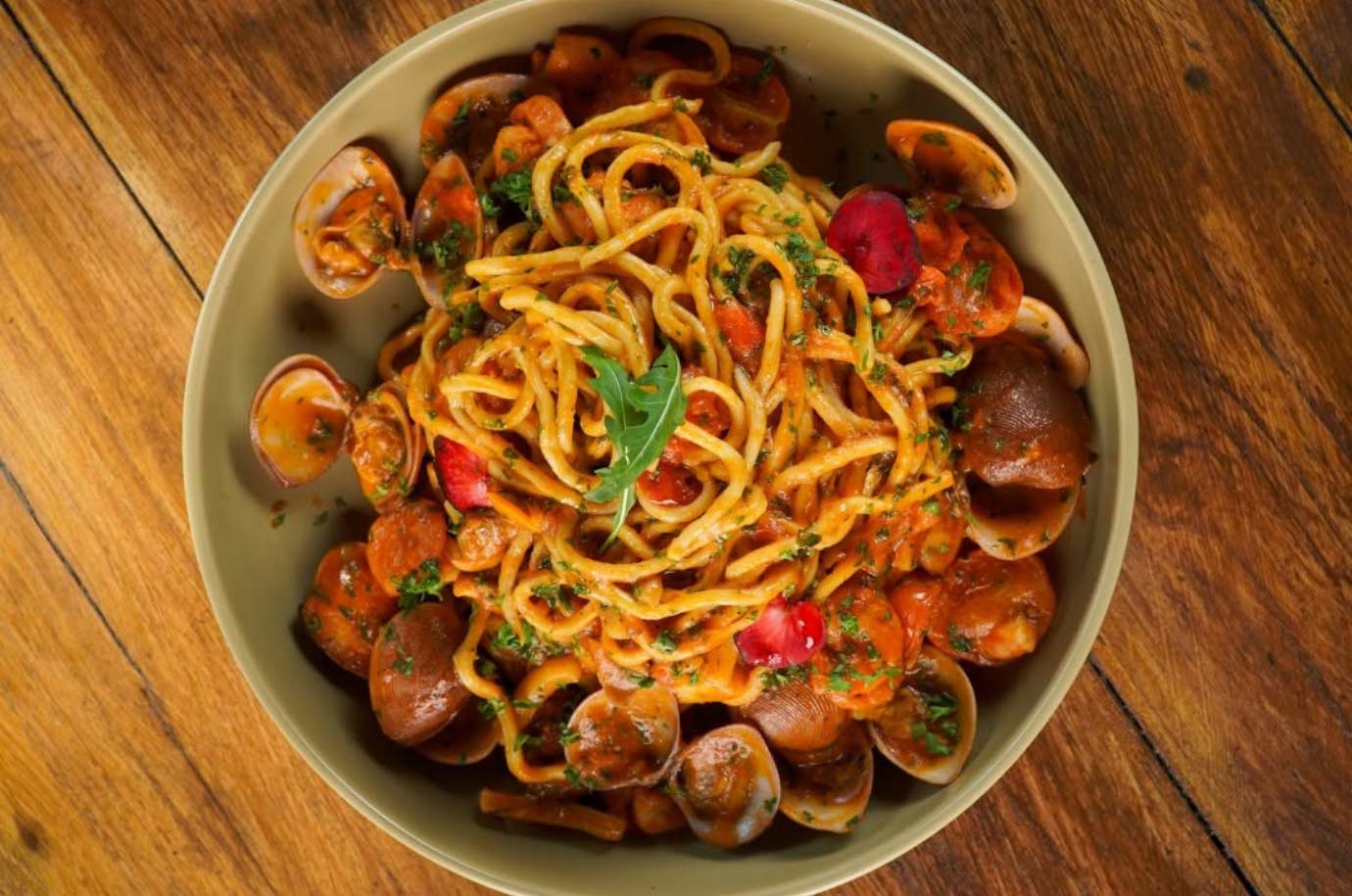 Seafood pasta from Rolling Fork restaurant