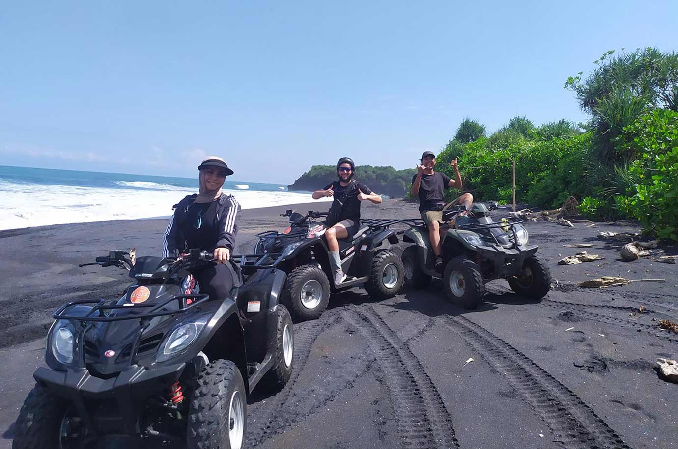 Riding on the beach at Tegal Mengkeb location