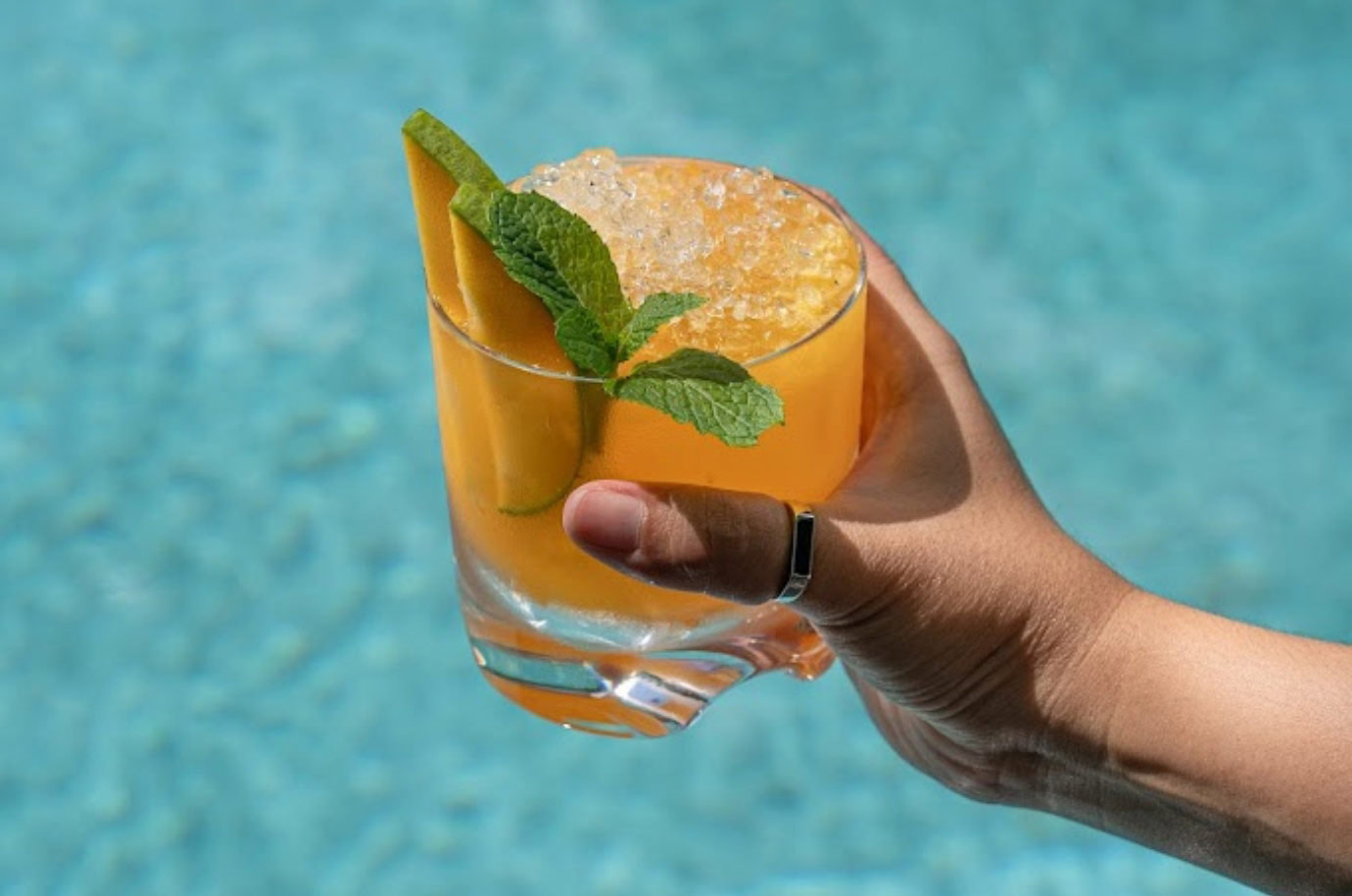 Drink by the pool from Jungle Fish, Ubud