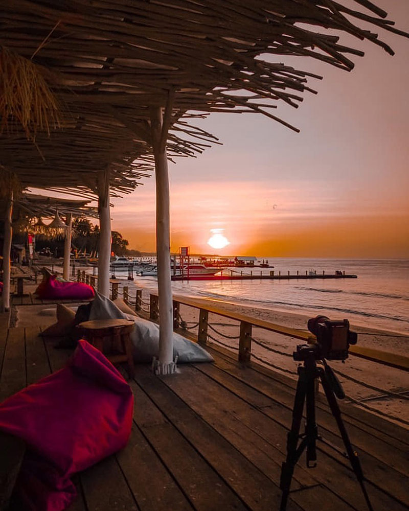 Sunset landscape from Kul de Sak Beach Bar