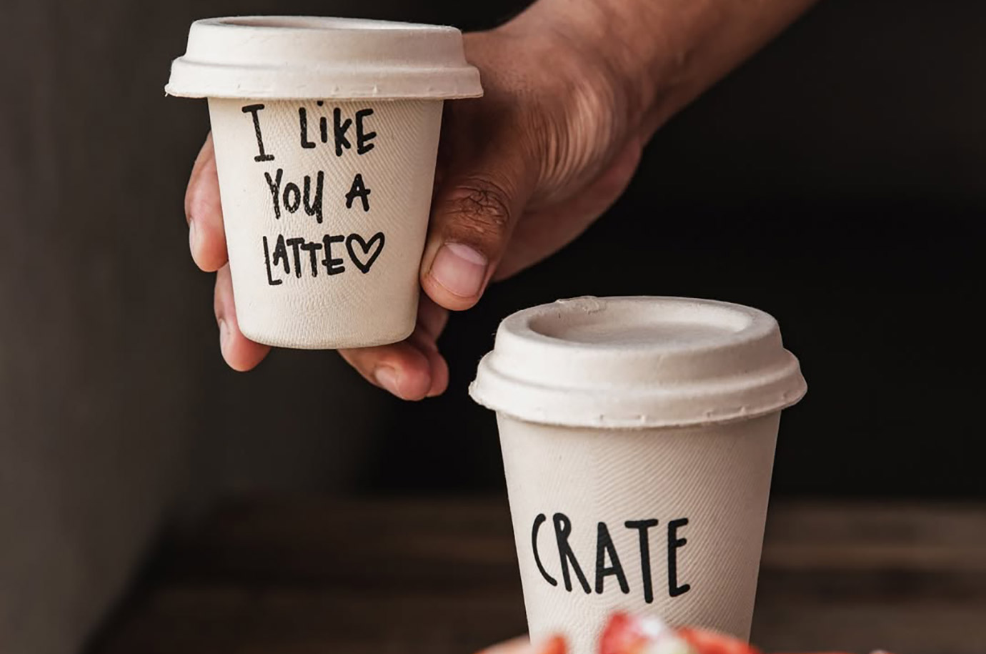 Coffee in plastic cups from Crate Café