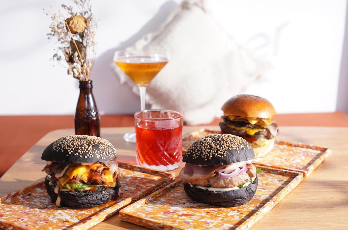Burgers and drinks from 2080 Burger Seminyak