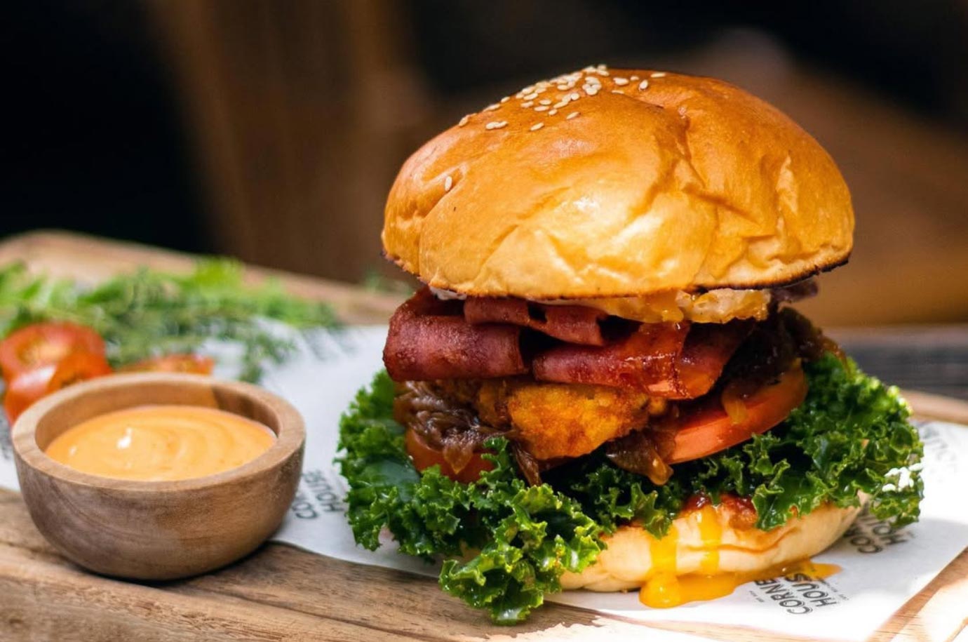 Big burger from Corner House restaurant