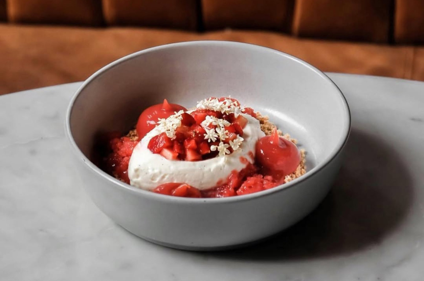 Beautiful strawberry dessert from Revolver cafe