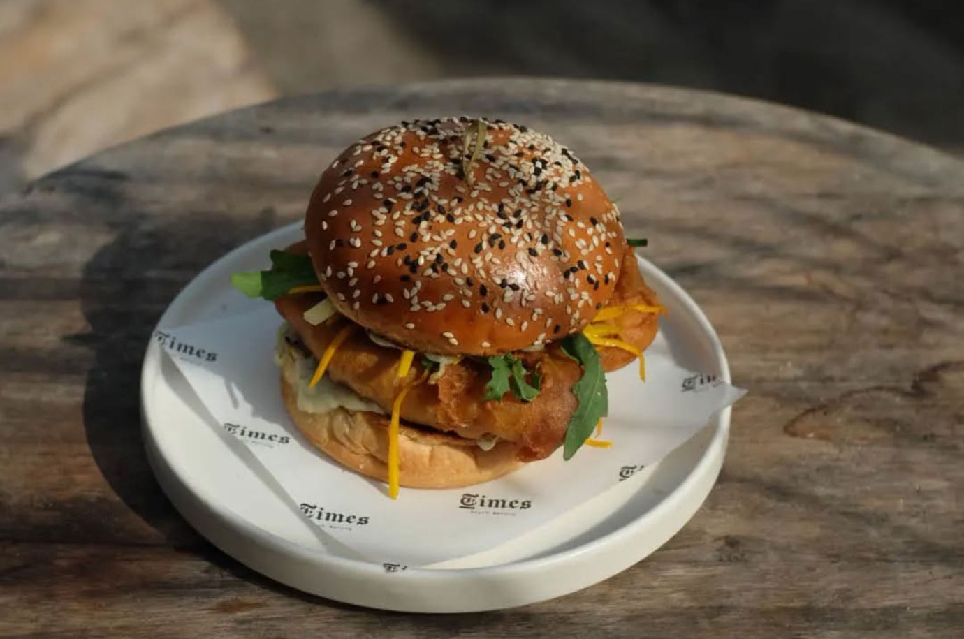 Burger from Times Beach Warung cafe