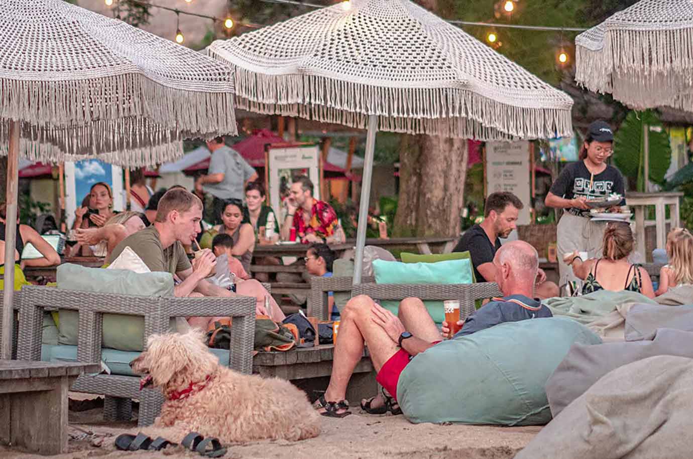 The seats on the beach from Genius Café Sanur