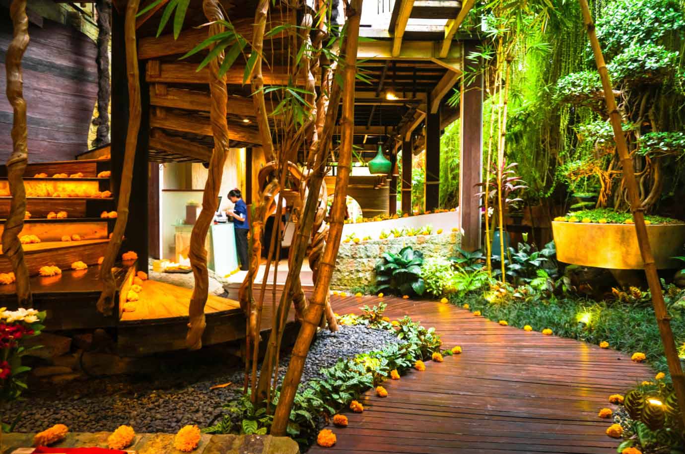 Wooden interior in the Clear Cafe
