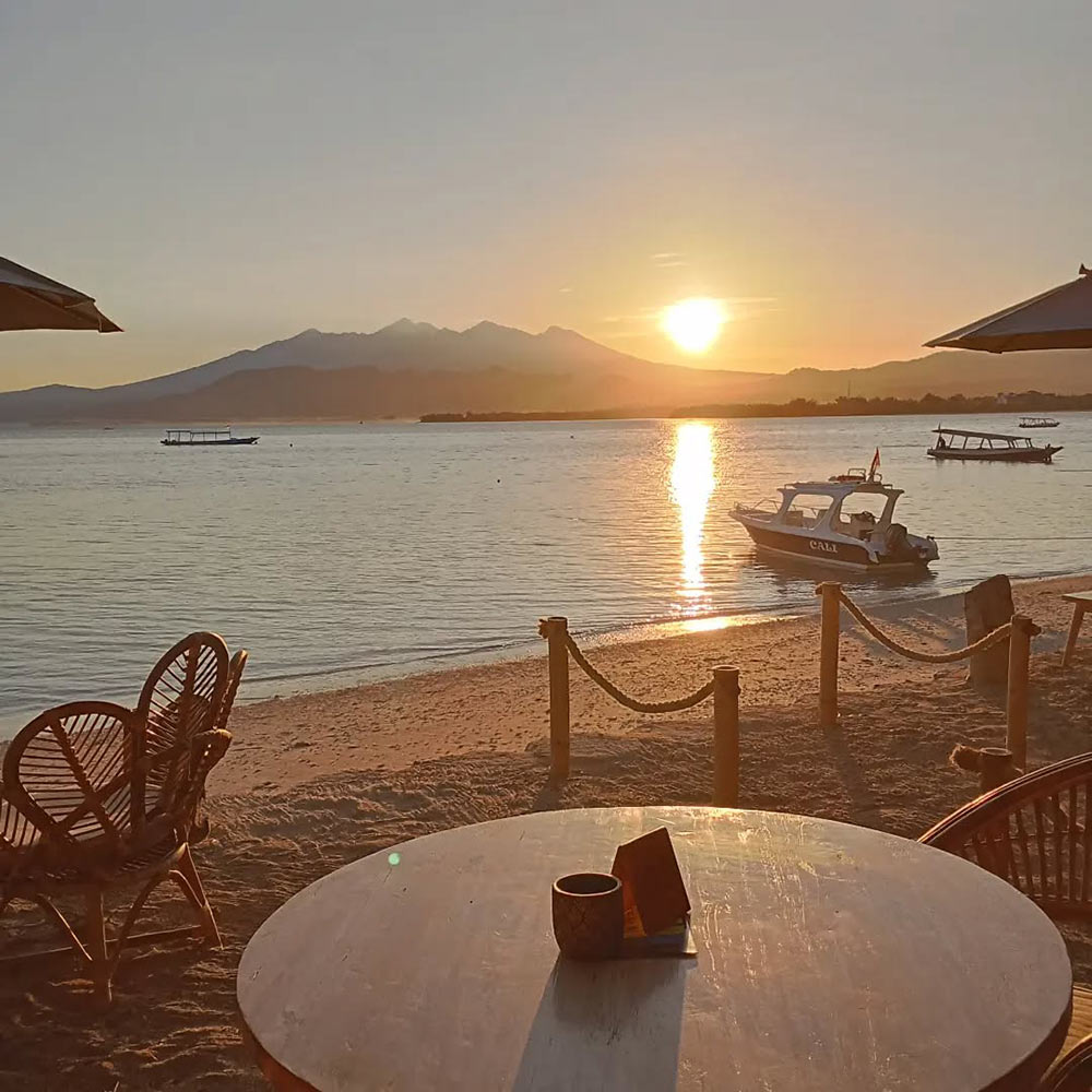 Sunset from Blue Sail cafe seat