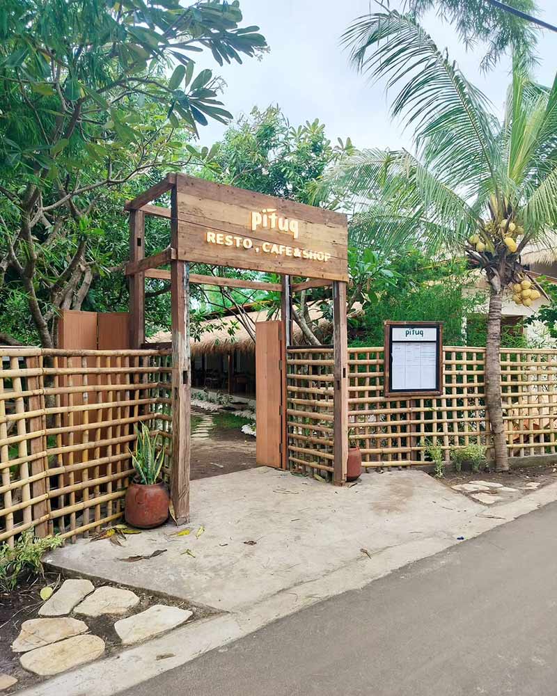 Entrance to Pituq Café in Gili Air