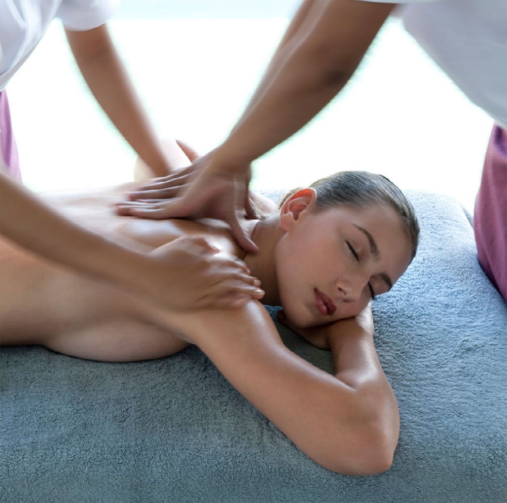 Four hands massage in Spa at The Bulgari Resort