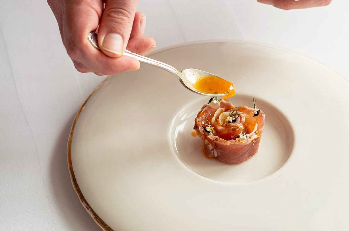 Fine dining dish from Aperitif restaurant