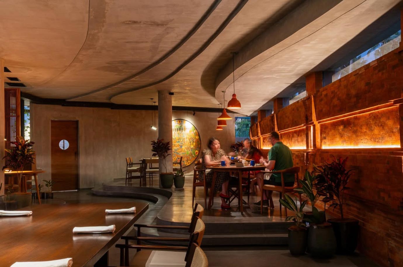 Interior and guests in the Locavore NXT restaurant