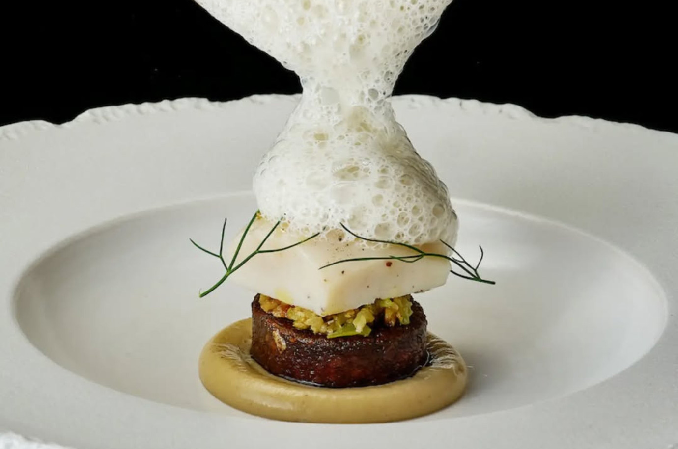 Unusual fine dining dish from The Cave restaurant