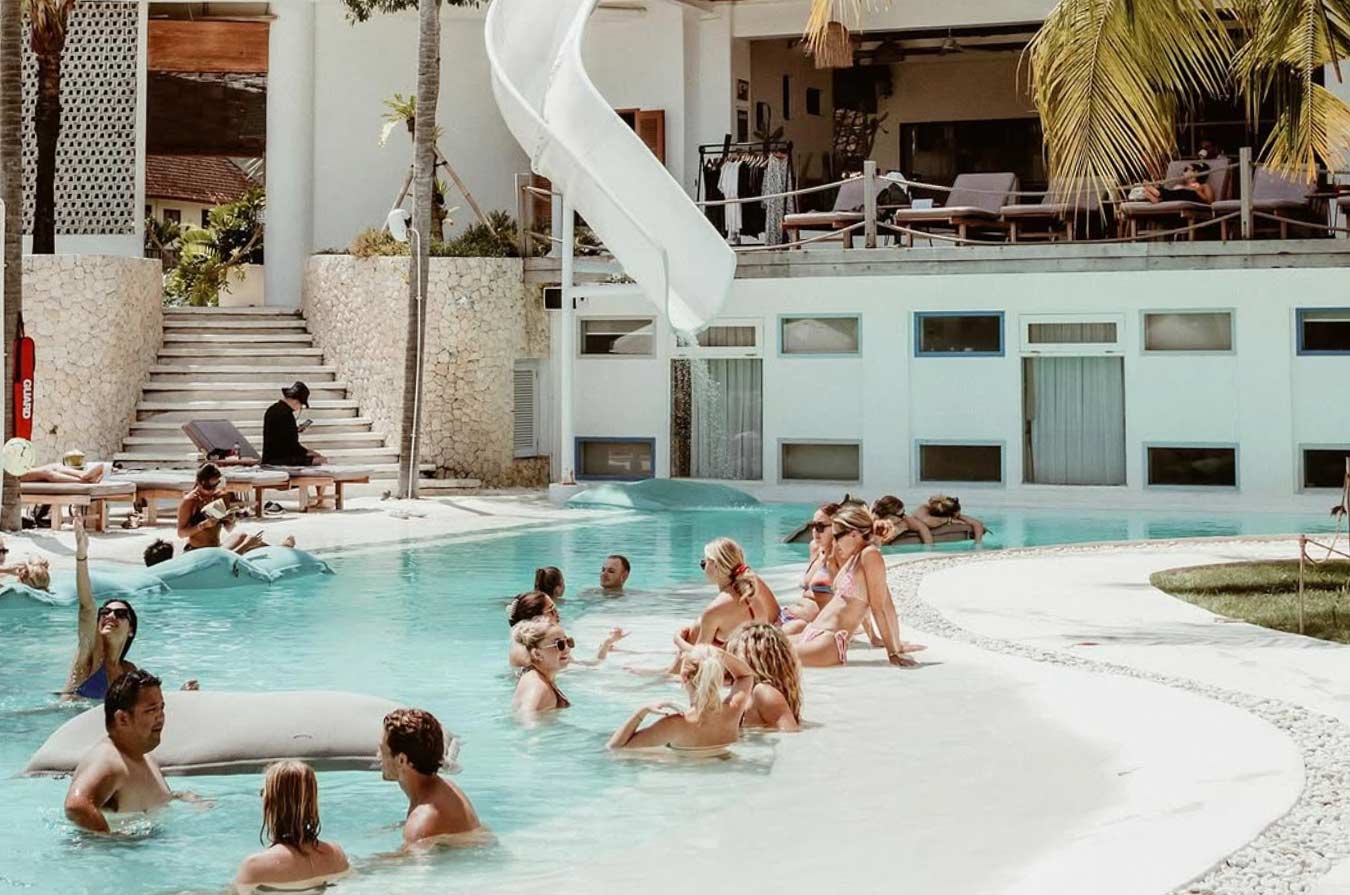 Swimming pool in the Kos One Hostel