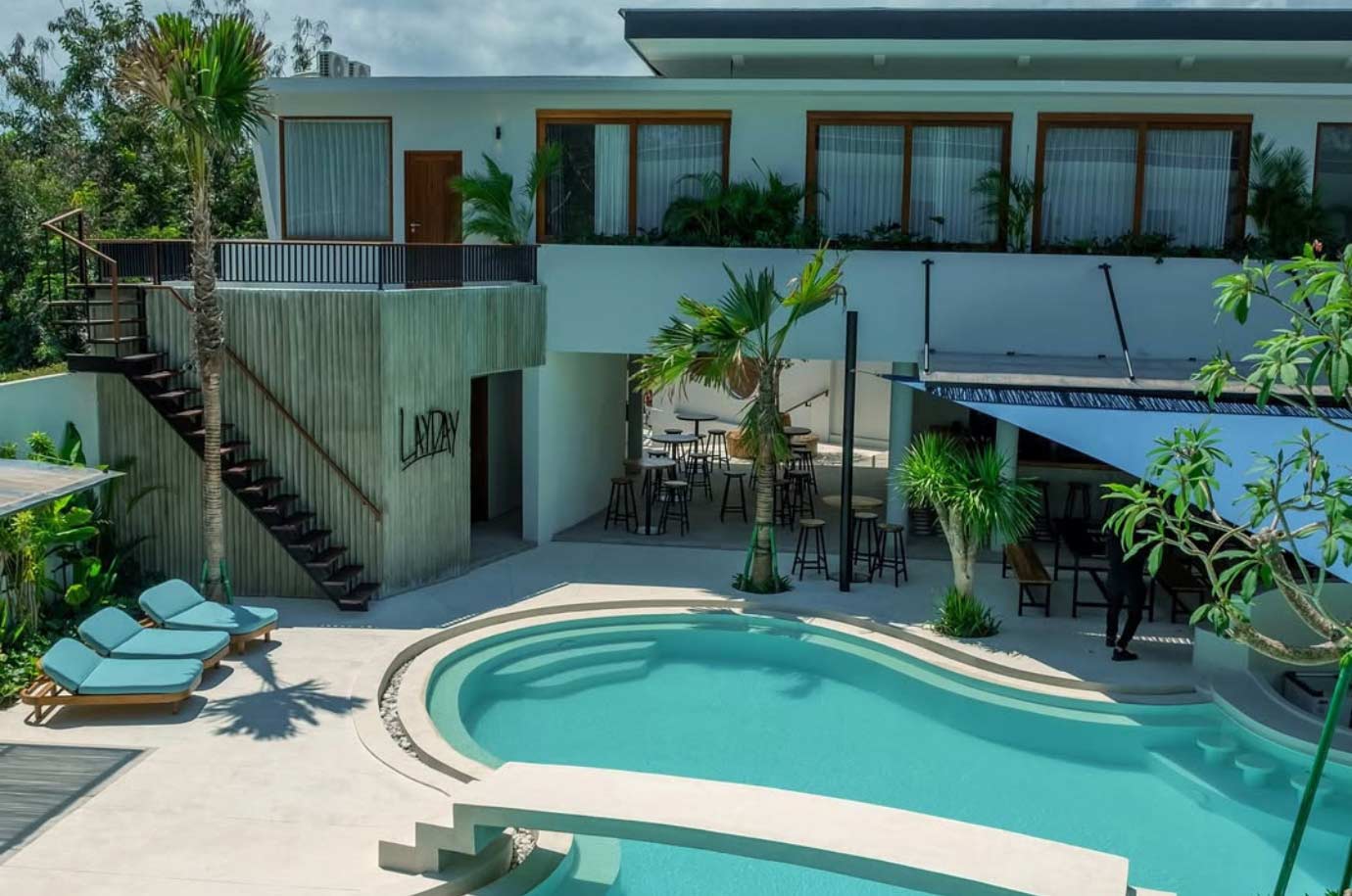 The building and area of Lay Day Surf Hostel