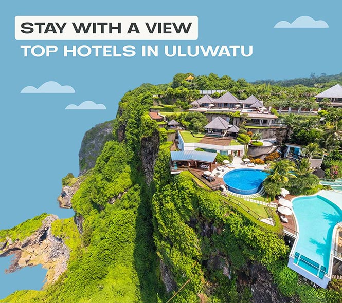 One of the hotels on the cliff in Uluwatu