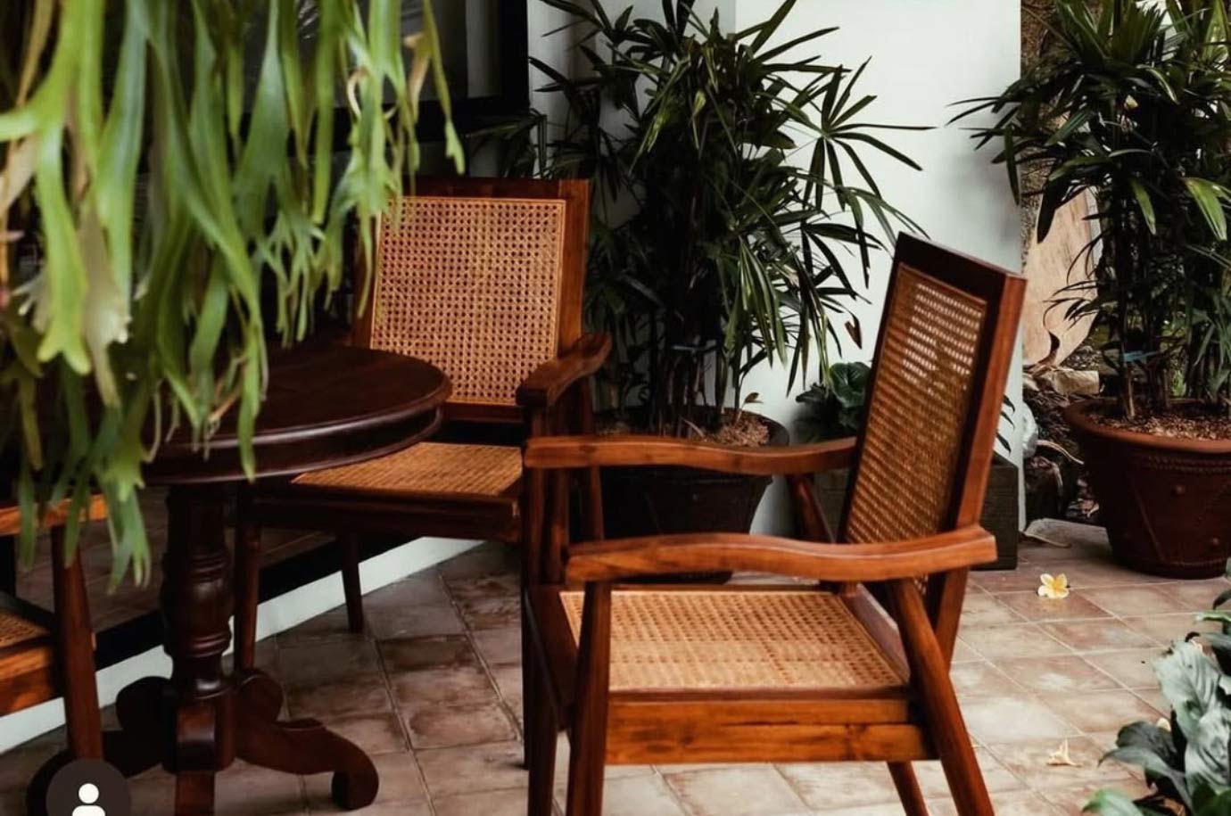 Furniture in the Galle Club restaurant, Ubud