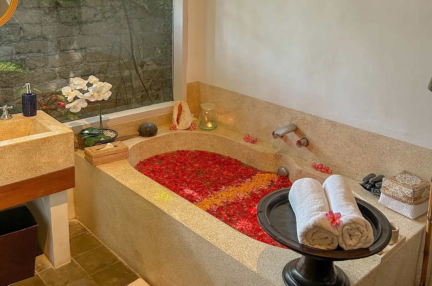 Flower bath in Pavilion Spa