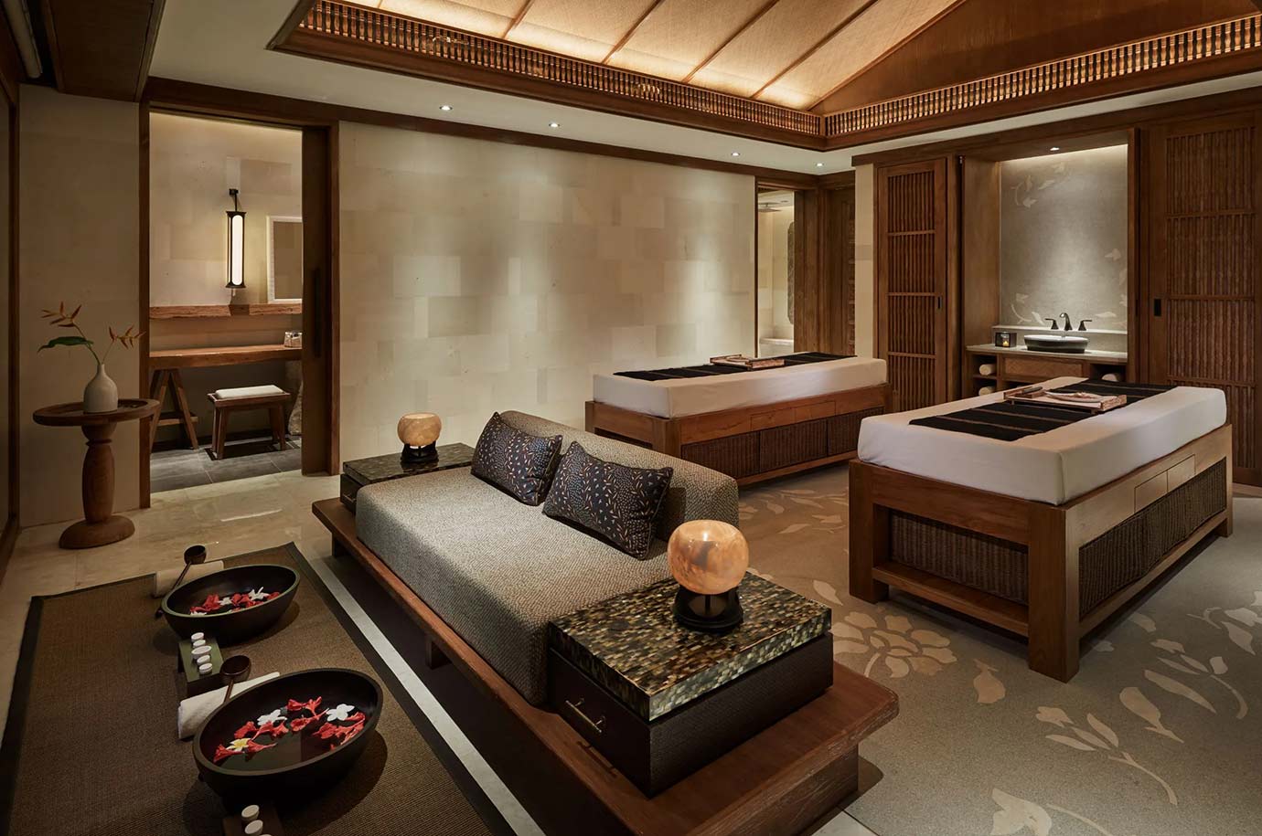 Wooden style interior in Shanka Spa