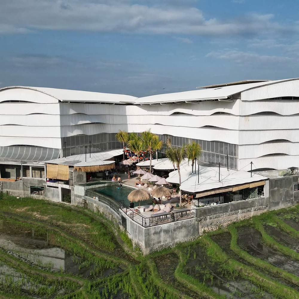 Bali Padel Academy building and swimming pool