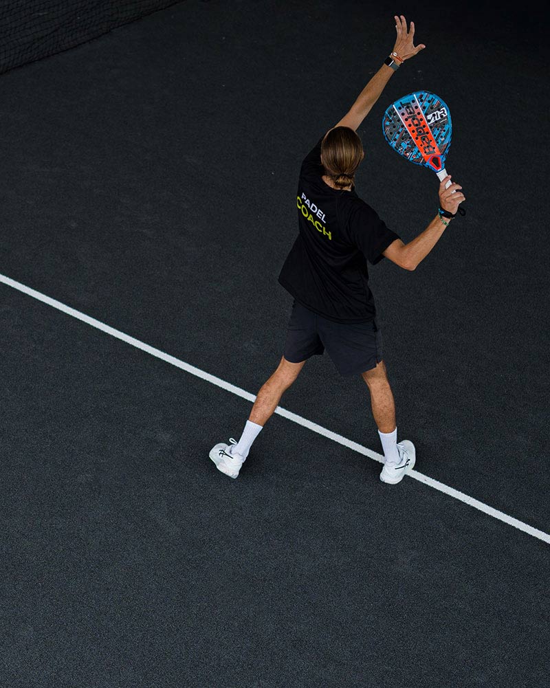 Player on the court of Canggu Padel