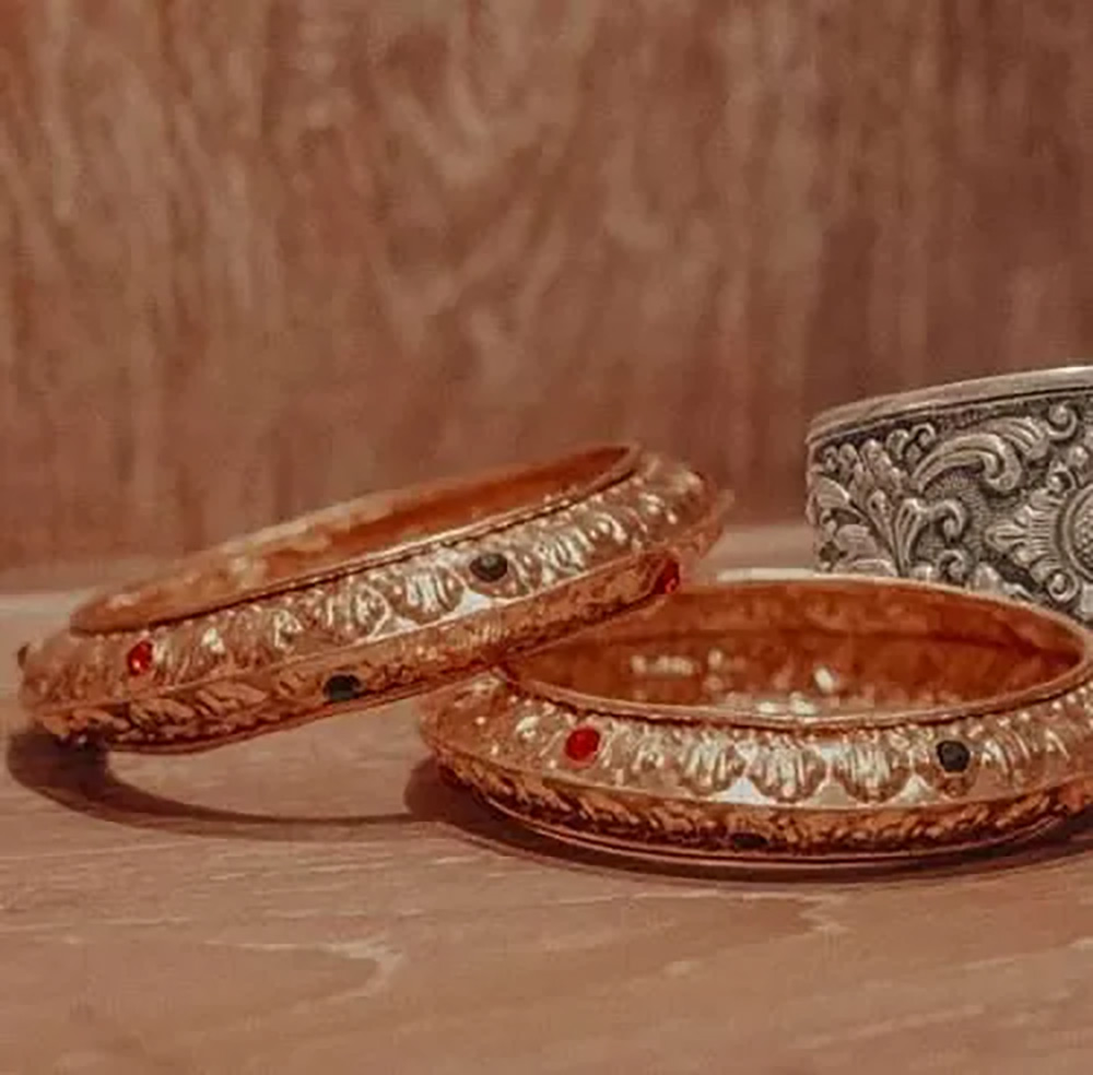 Golden rings from Celuk Silver Craft Centre
