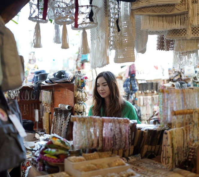 Woman at shopping store in Bali