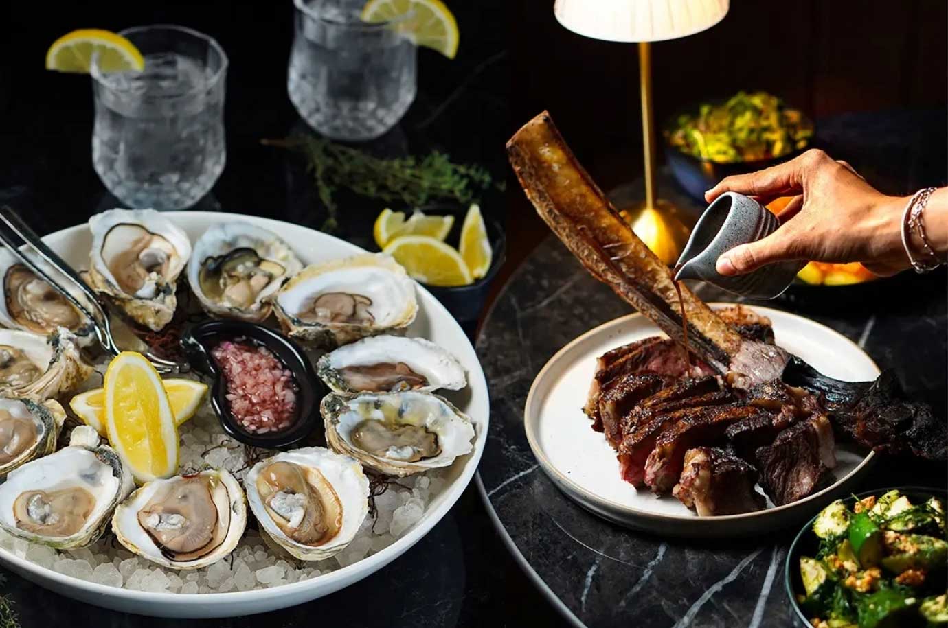 Food from Blossom Steakhouse restaurant