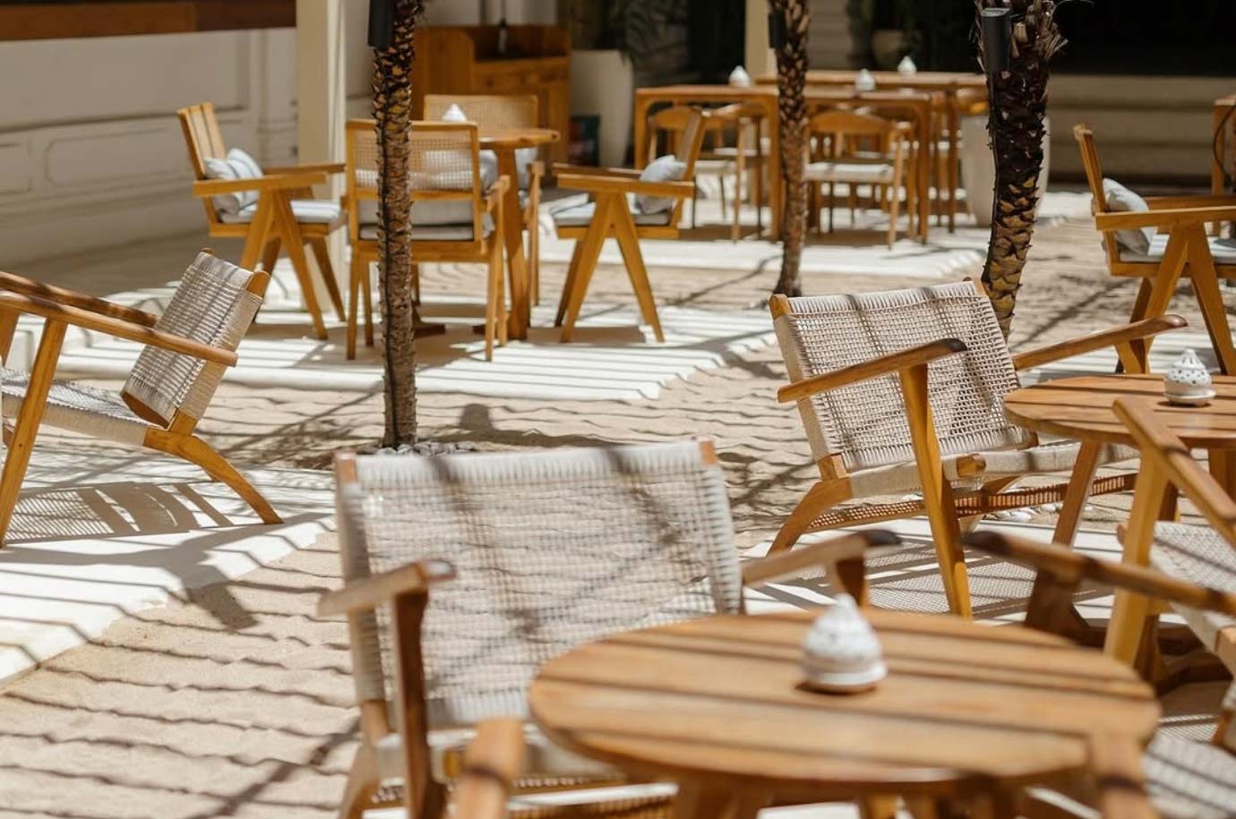Outdoor seats in the Costa by Monsta restaurant