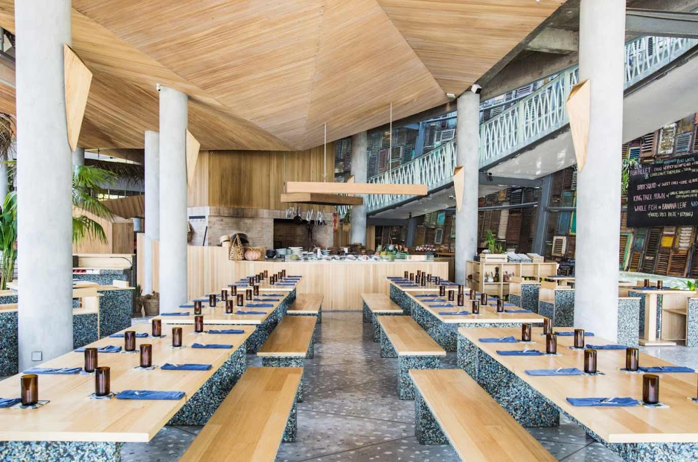 Interior of the big hall in Ijen restaurant