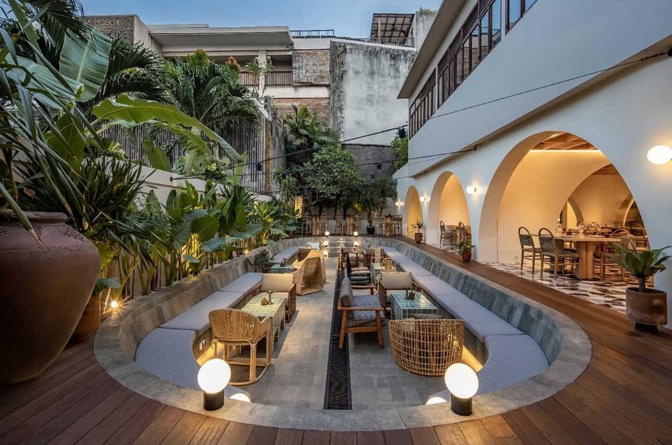 Interior and exterior of Luma restaurant