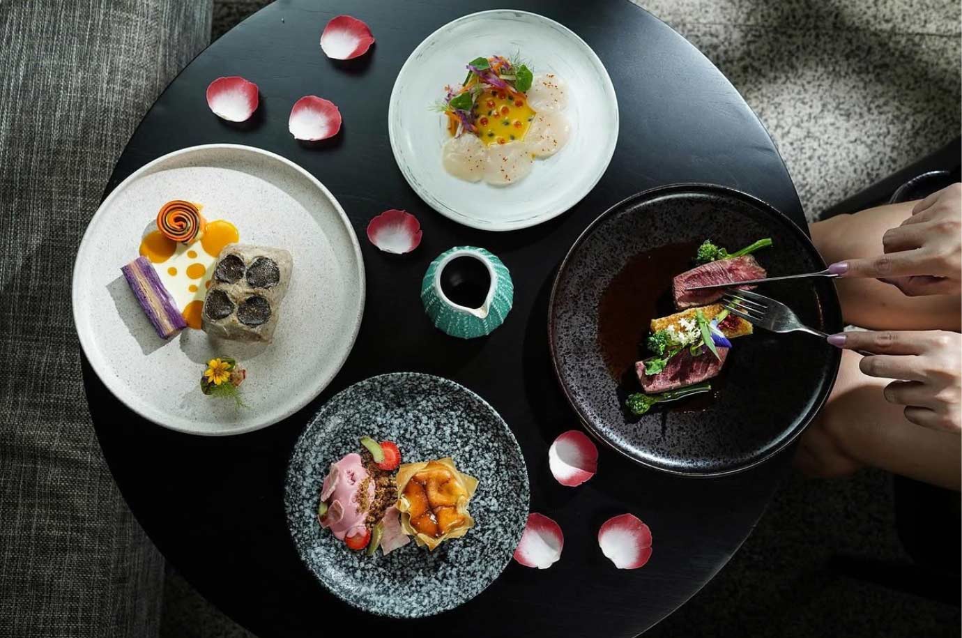 A range of food on the table in Seasalt Restaurant