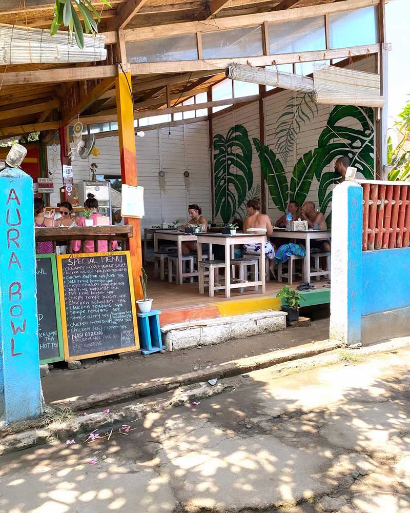 Entrance to Aura Bowls restaurant