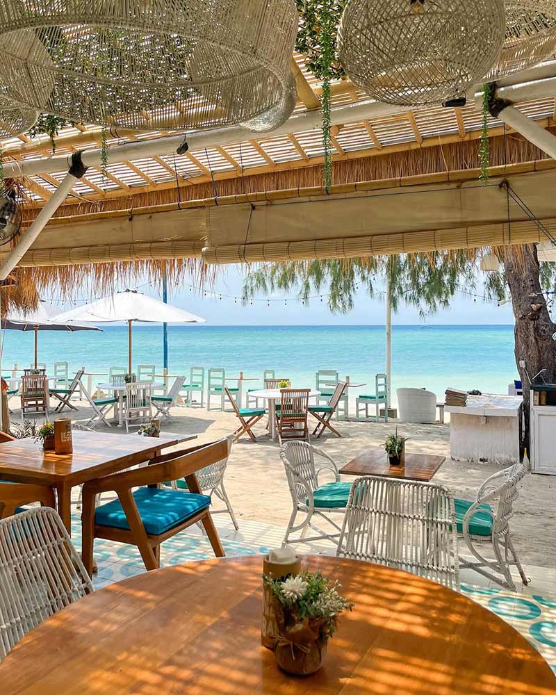 Legend Bar seats on the beach