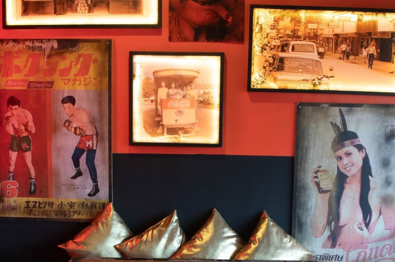 Pictures on 555 Thai restaurant walls